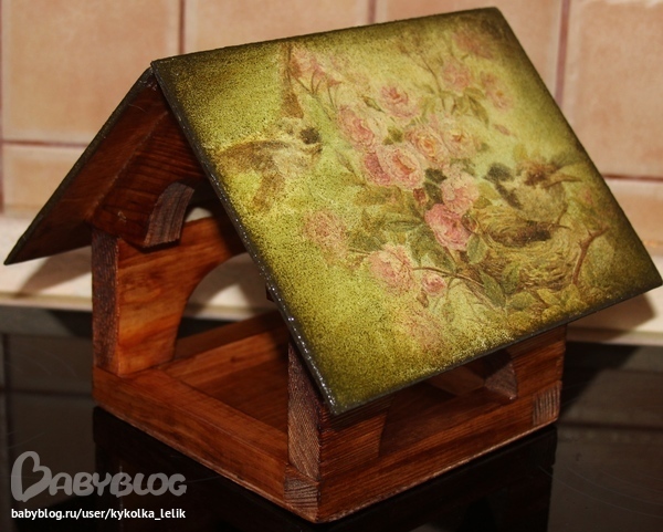 Декупаж кормушек для птиц Декупаж кормушек для птиц
