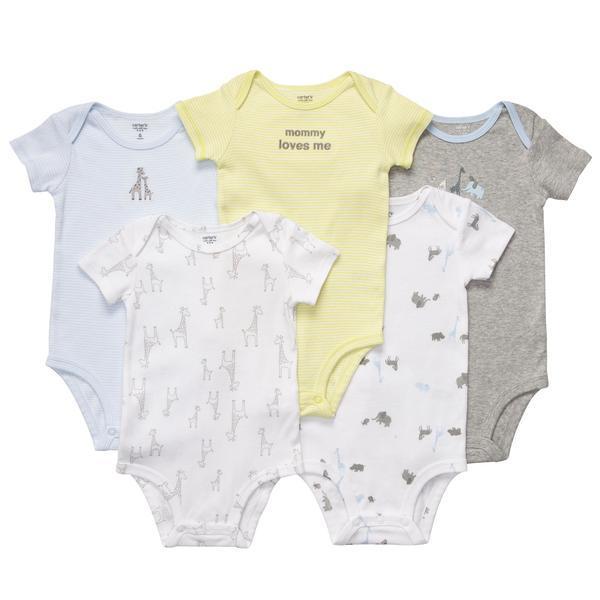 Short Sleeve 5-Pack Bodysuits "Carters" - размер: 9м  - цвет: несколько цветов в упаковке - материал: 100% хлопок  - артикул: 111-820 - цена: 820 рублей