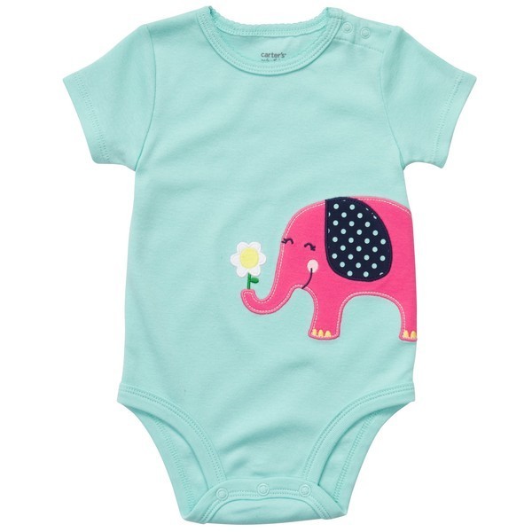 Short Sleeve Graphic Bodysuit "Carters" - размер: 9м  - цвет: бирюзовый - материал: 100% хлопок - артикул: 111-847 - цена: 240 рублей